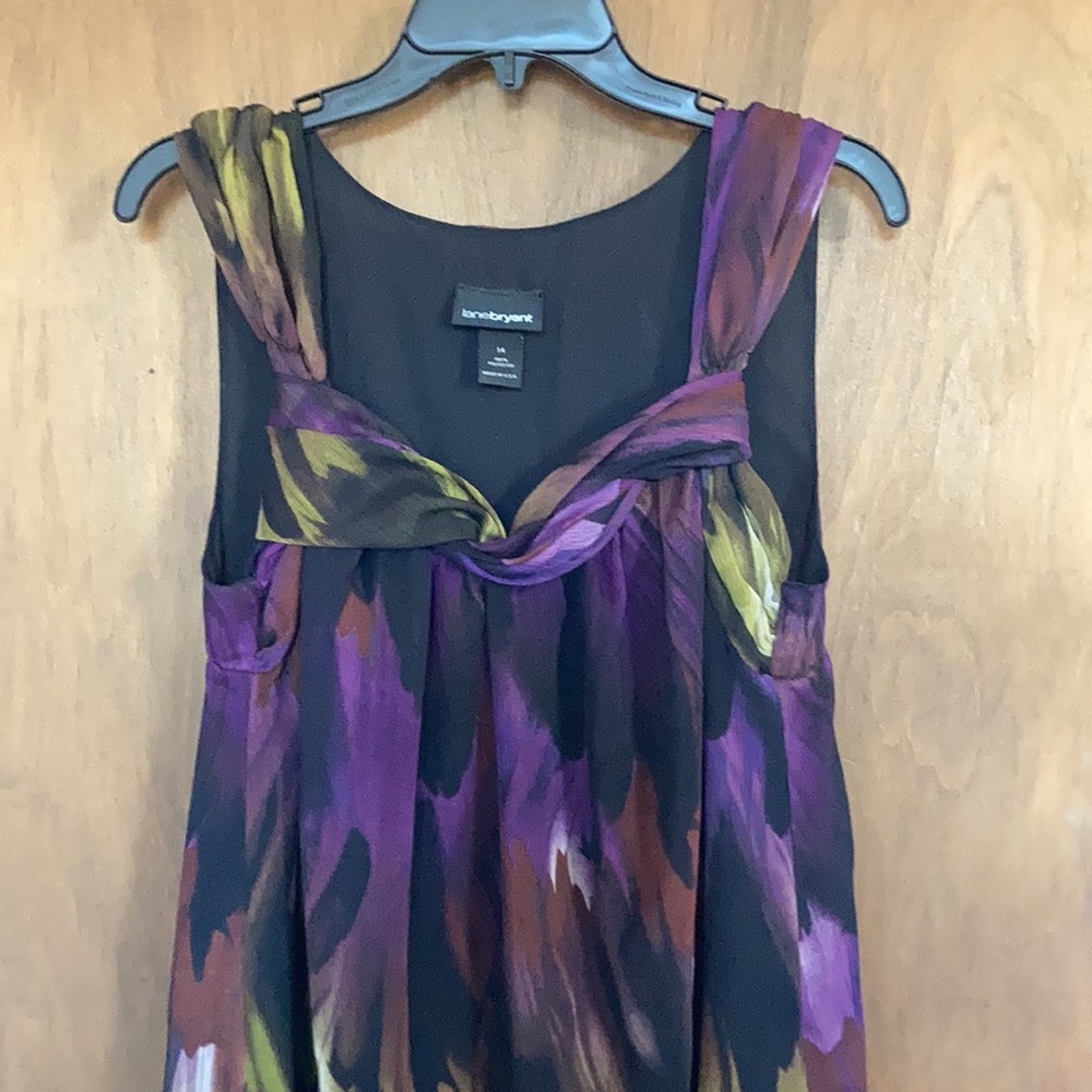 Lane Bryant painterly print sleeveless dress size 14 - Picture 4 of 15